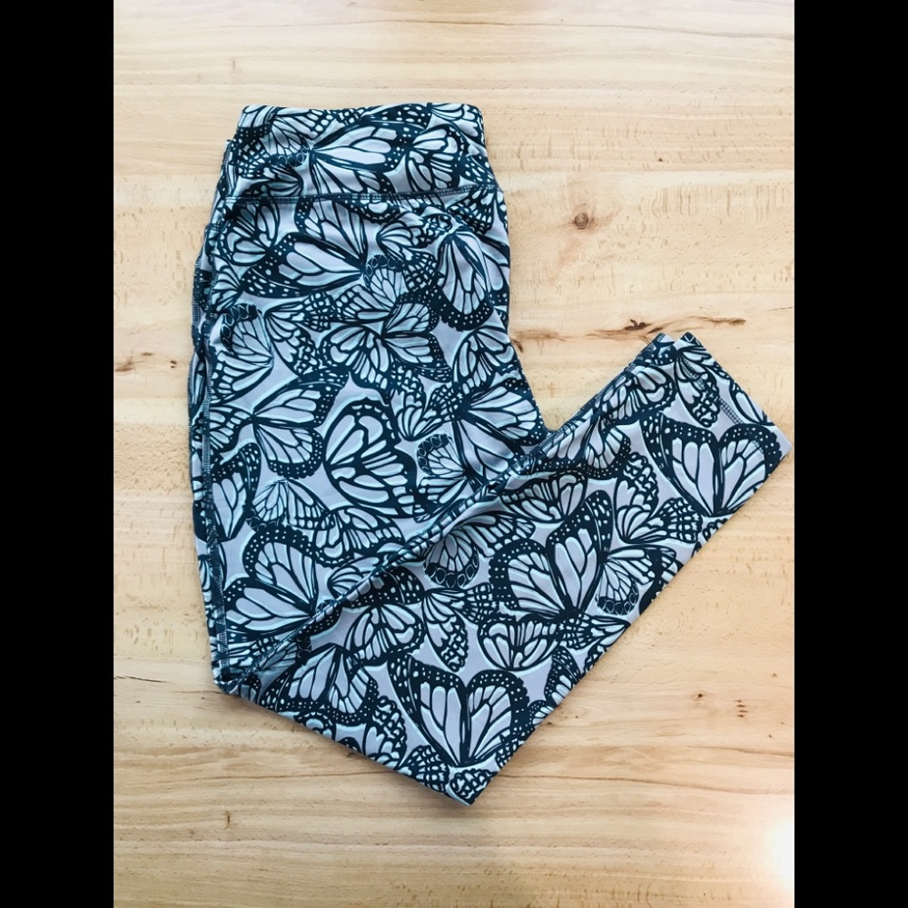 Danskin Butterfly Print Active Leggings Size L